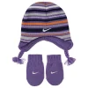 Promo 🔔 Mode Fille Nike Ensemble Iris Bébé Fille Nike Bonnet Et Mitaines Naissance VIOLET 👏 achat 13