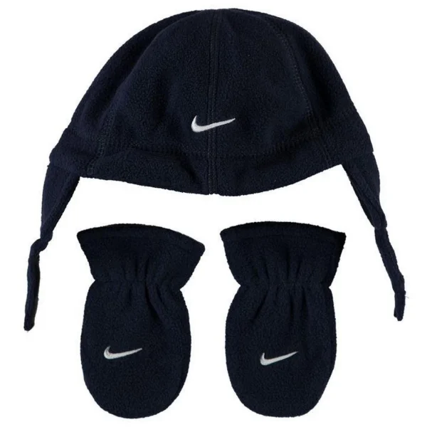 site soldes Bon marché 🥰 Mode Garçon Nike Ensemble Polaire Marine Bébé Garcon Nike Bonnet Et Mitaines Naissance BLEU 🎁 1